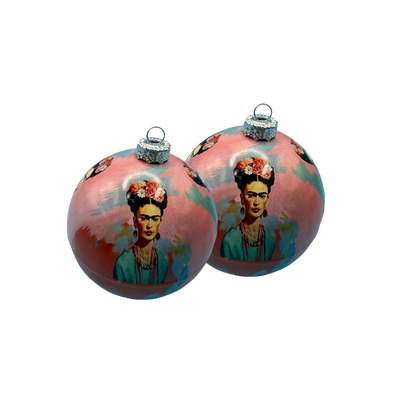 Pinke Frida Kahlo Weihnachtskugeln