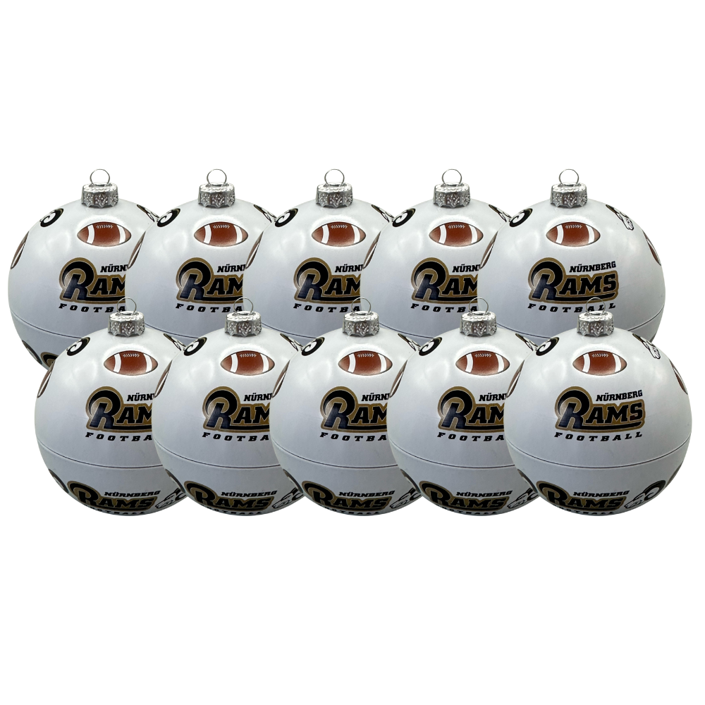 Weiße Rams Weinachtskugeln